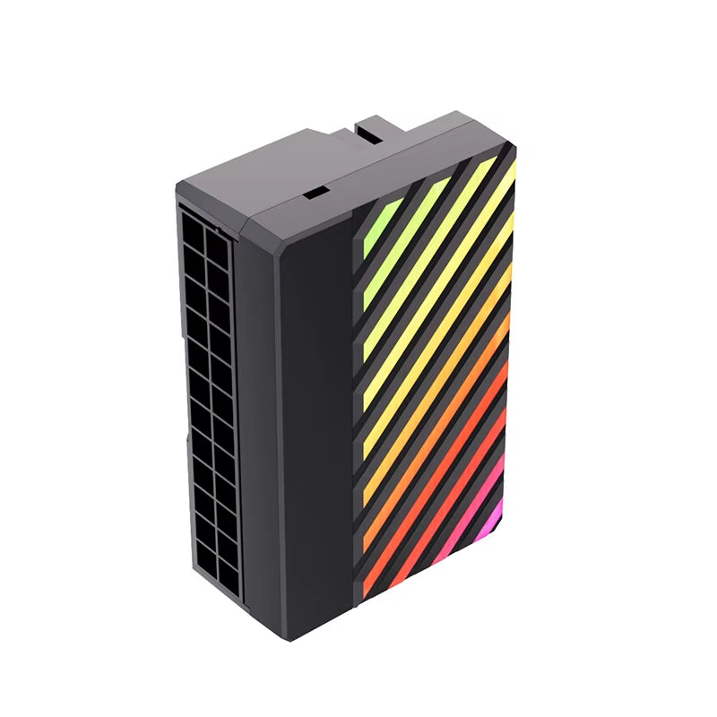 TEUCER 24Pin ATX 90° ARGB Adapter - Perfect Converter for 24Pin Motherboard Power Supplies