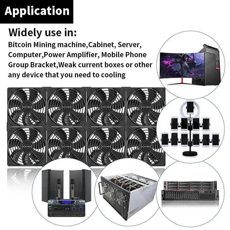 High Speed Large Air Volume Mining Machine Fan 120MM 3000RPM Mining Machine Workstation Cabinet Fan Server System Fan Kit
