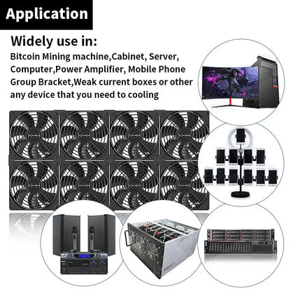 High Speed Large Air Volume Mining Machine Fan 120MM 3000RPM Mining Machine Workstation Cabinet Fan Server System Fan Kit