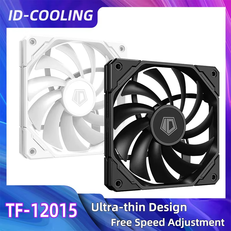 ID-COOLING TF-12015 120Mm Cooling Fan Thinckness 15Mm Ultra-Thin PC Case Fan 4Pin PWM Temperature Control Mute CPU Cooler