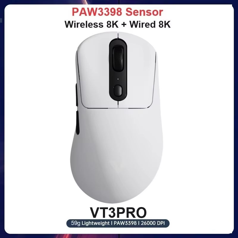 Vt3Pro Wireless Gaming Mouse 59G Lightweight 8Khz Polling Rate 26000DPI 9 Programmable Buttons Ultimate Optical Sensor
