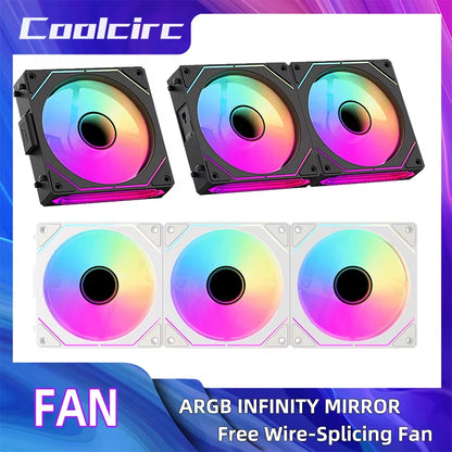 RGB 120mm PC Case Fan with Mirror Cycle Light Effect - High Performance 58.36CFM PWM CPU Cooler for Enhanced Cooling and Aesthetics