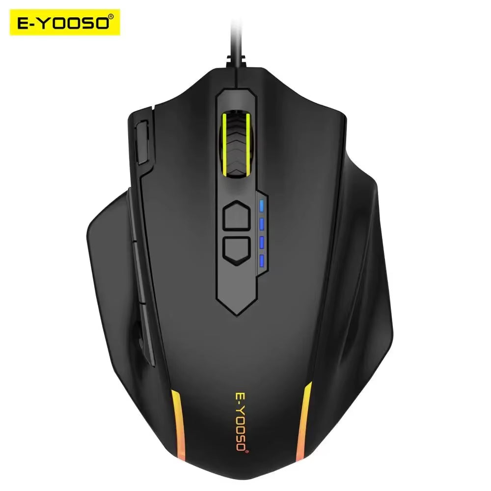 X-41 USB Wired RGB Gaming Mouse 12400 DPI PAW3327 10 Buttons Programmable Game Optical Mice for Computer PC Laptop