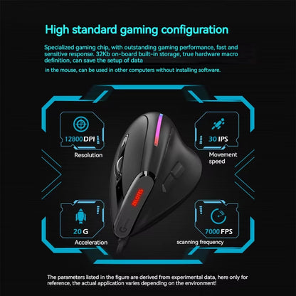 T-50 Upright Mouse Precise Control Gaming Mouse 9-Key Programmable RGB Light Effect Computer Wired Mouse