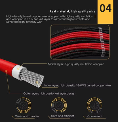 Barrow PC PSU Module Power Extension Cable 24Pin ATX GPU 6+2Pin CPU 4+4Pin 18AWG Black-White Black-Red