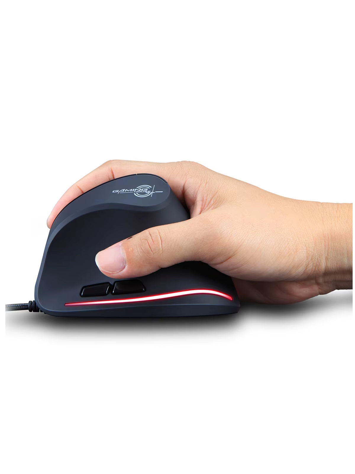 Zelotes T-20 Wired Vertical Mouse Ergonomic Rechargeable 6-Key DPI Adjustable Computer Office/Gaming Mouse