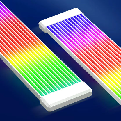 Vibrant RGB LED Light Strip Cover for ATX 24PIN Power Supply & GPU Cables - Enhance Your PC Setup!