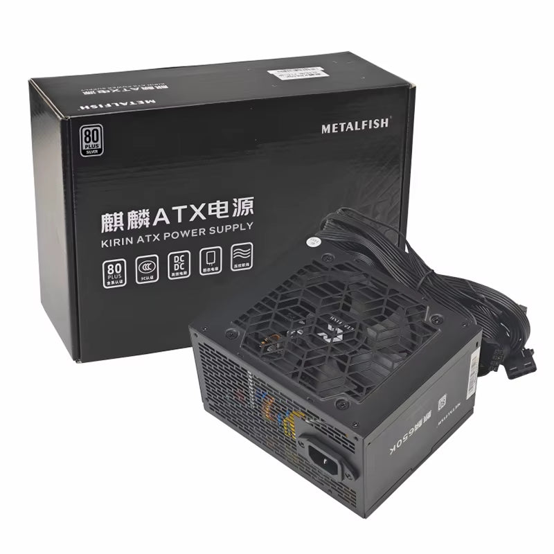 KIRIN650K Black Chassis Power Supply ATX-500W 80PLUS PSU for Gaming Computers, Graphics Card Docks (100-240V)