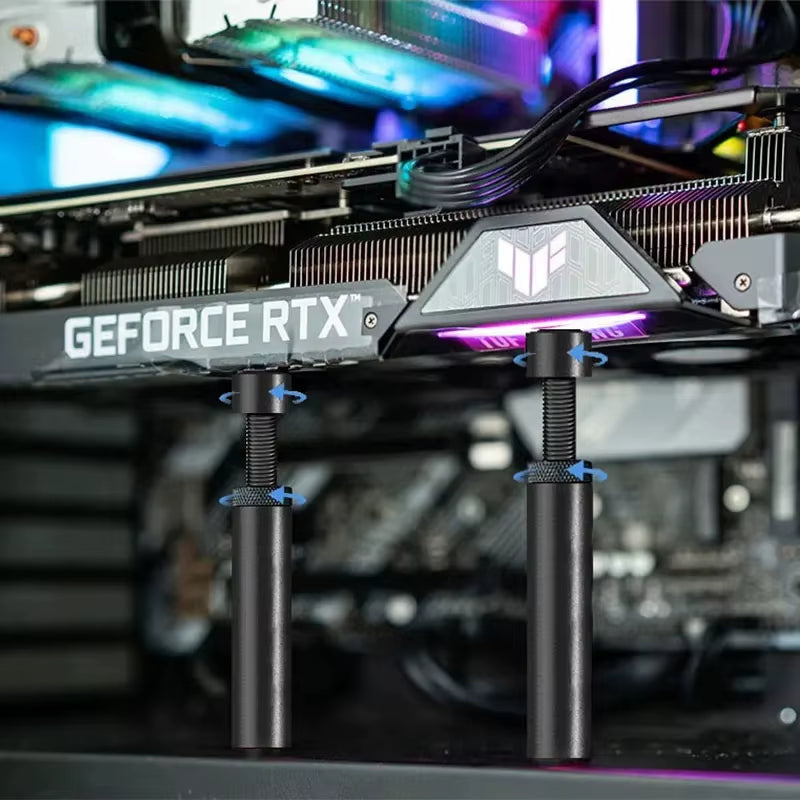 All-Aluminum Telescopic Chassis Graphics Card Bracket, Anti-Bending/Anti-Weight Bracket (Bottom Magnetic Suction)