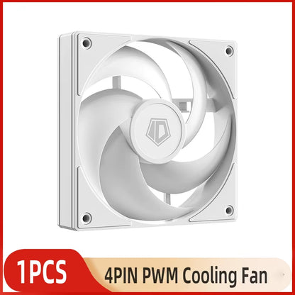 ID-COOLING AS-120 Computer Case Fan 120Mm 4PIN PWM Fan Low Noise Cooling Fan Applicable to 360Mm Water Cooler&Cpu Air Cooler