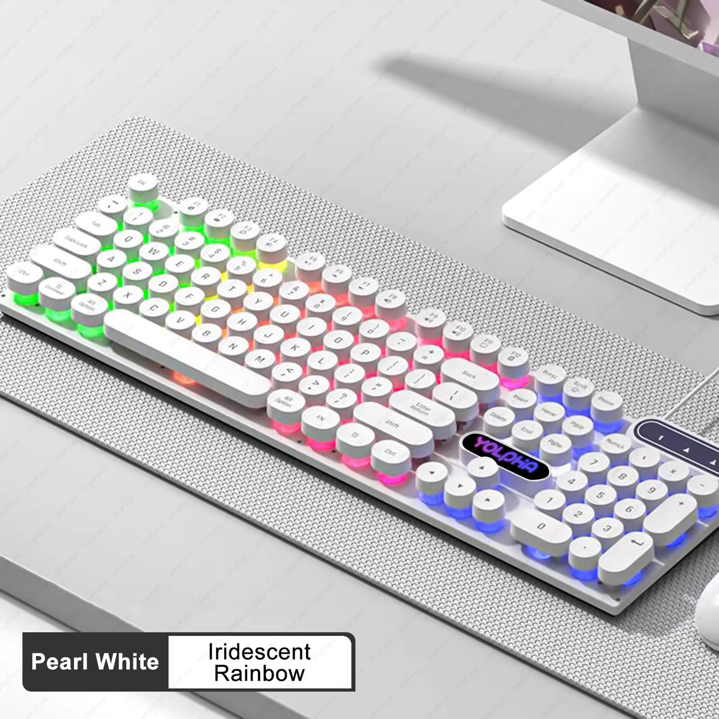 104Keys Wired Keyboard with RGB Backlit Breathing Light Gaming Wired Ergonomic Keyboard for Computer Laptop for PC Gamer Office