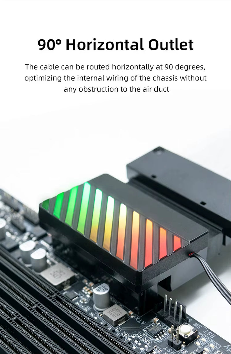 TEUCER 24Pin ATX 90° ARGB Adapter - Perfect Converter for 24Pin Motherboard Power Supplies