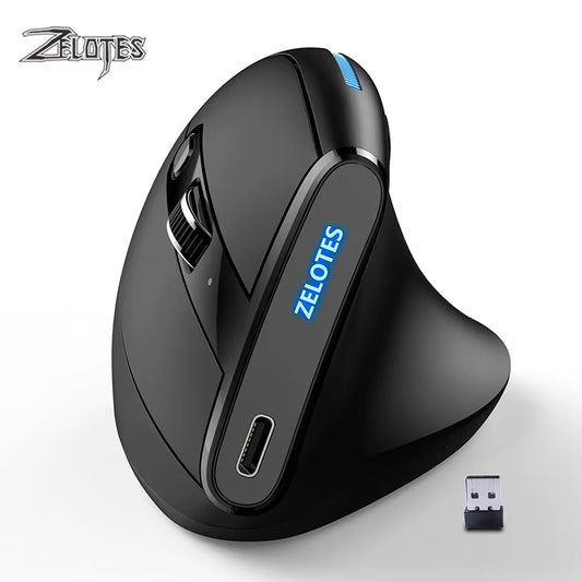 F-36A Vertical Handheld Wireless Mouse 2.4G Rechargeable Laptop Mouse Wireless Gaming Mouse