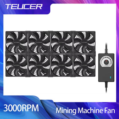 High Speed Large Air Volume Mining Machine Fan 120MM 3000RPM Mining Machine Workstation Cabinet Fan Server System Fan Kit