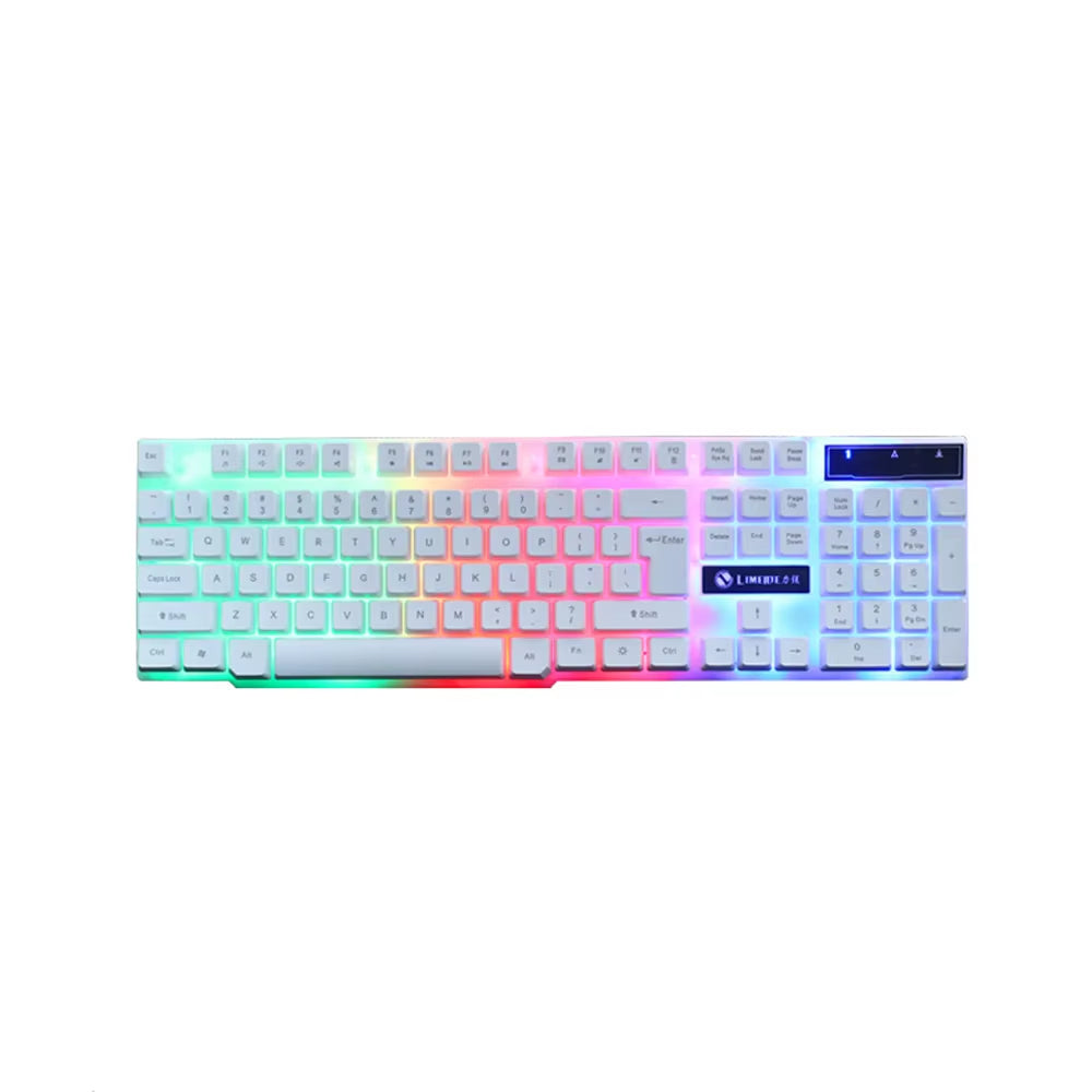 USB Wired Gaming Keyboard Mouse Set PC Rainbow Colorful LED Backlit Gamer Gaming Mouse and Keyboard Combos Kit Home Office