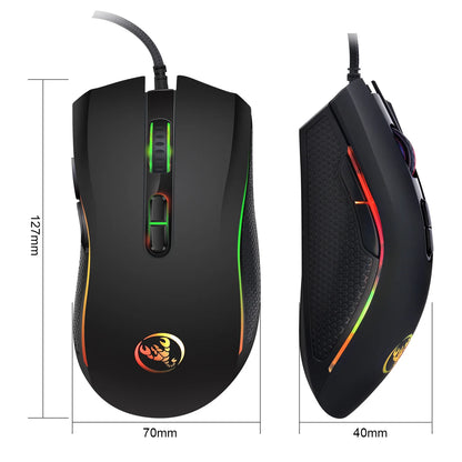 High-End Optical Professional Gaming Mouse with 7 Bright Colors LED Backlit and Ergonomics Design 3200 DPI for LOL CS Gamer