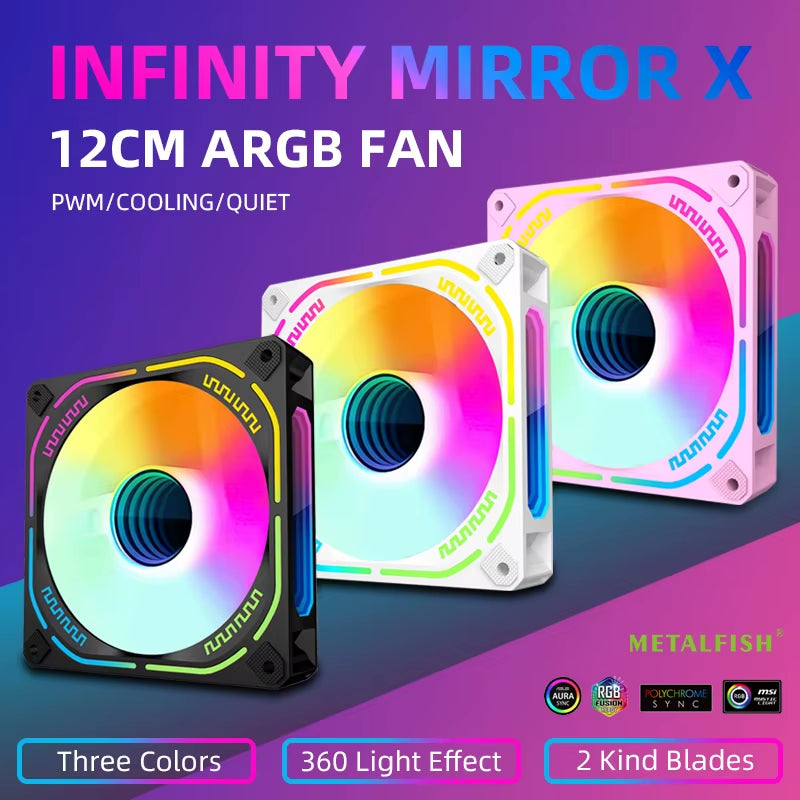 HJ-12 120Mm PWM PC Computer Case Fan 5V 3Pin Sync Argb Quiet Cooling Fans