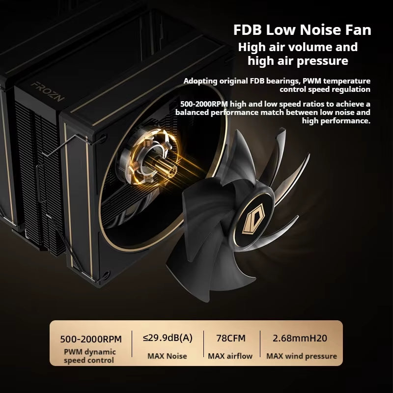 ID-COOLING Dual-Tower 6 Heat Pipes CPU Cooler Dual Cooling Fans High-Performance Air Cooler for LGA1700/1200/115X AMD AM5/AM4
