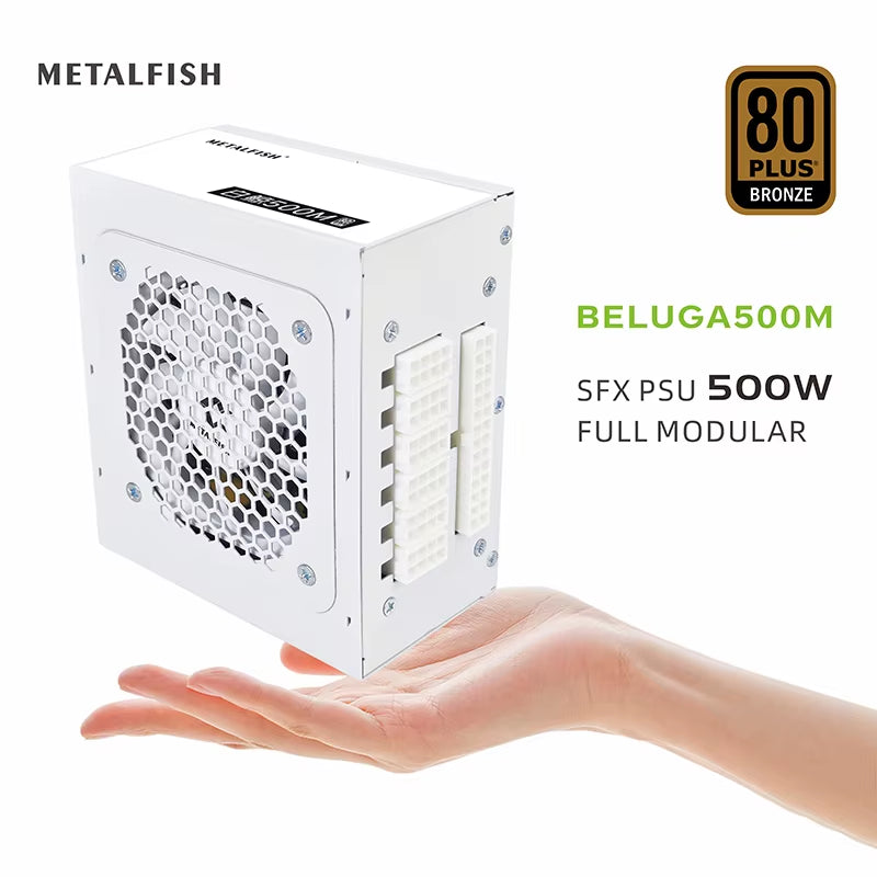 Full-Modular SFX-500W PSU 80Plus Bronze White Power Supply for Mini ITX Chassis Small Computer Case 100/220V
