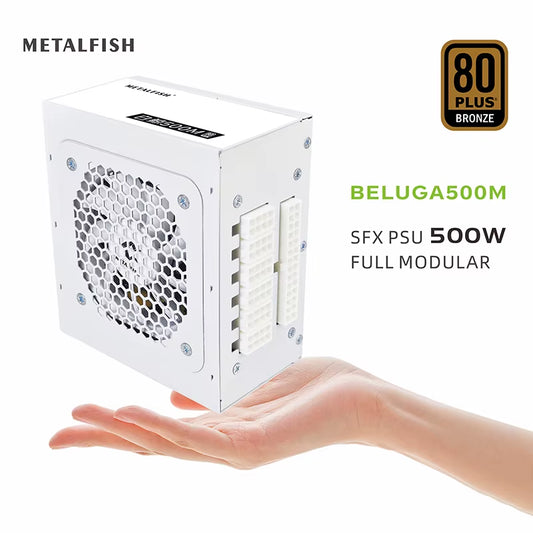Full-Modular SFX-500W PSU 80Plus Bronze White Power Supply for Mini ITX Chassis Small Computer Case 100/220V
