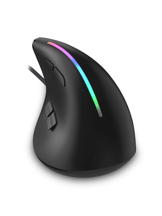 T-50 Upright Mouse Precise Control Gaming Mouse 9-Key Programmable RGB Light Effect Computer Wired Mouse