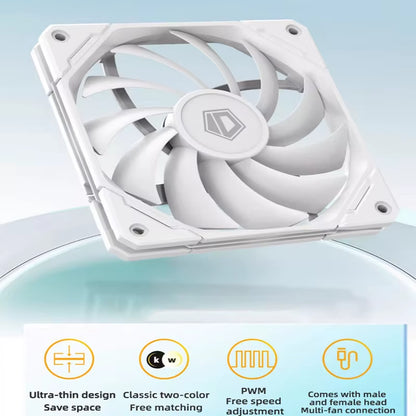 ID-COOLING TF-12015 120Mm Cooling Fan Thinckness 15Mm Ultra-Thin PC Case Fan 4Pin PWM Temperature Control Mute CPU Cooler
