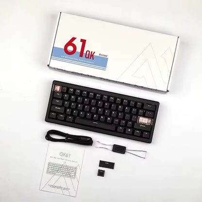 QK61 Via/Qmk Mechanical Keyboard 3-Mode 2.4G Bluetooth Wireless Wired Gasket Customization Gaming Keyboard for PC Laptop