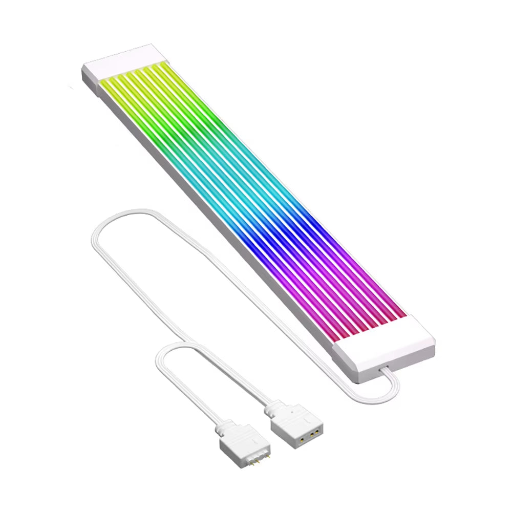 Vibrant RGB LED Light Strip Cover for ATX 24PIN Power Supply & GPU Cables - Enhance Your PC Setup!
