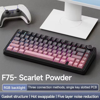 AULA F75 Original Keyboard RGB Customized Bluetooth Wireless 2.4G Type-C Wired Hot Swap75% OEM Gasket Gaming Mechanical Keyboard