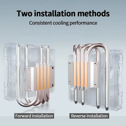 ID-COOLING IS-40X Low Profile CPU Cooler - Efficient 4 Heat Pipe Design for LGA1200/1700/115X AM4/AM5 ITX Chassis