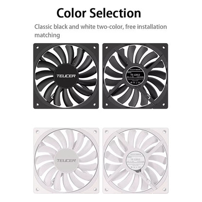 TE-12012 Ultra-Thin Cooling Fan 120X120X12Mm Ultra-Thin Size Low Noise 4PIN PWM for Desktop Computer CPU Cooler