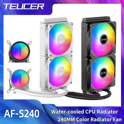 AF-S240 Water Cooler 240Mm All-In-One Liquid CPU Cooler RGB Fan CPU Cooling Support Lga1700/115X AMD AM4/AM5