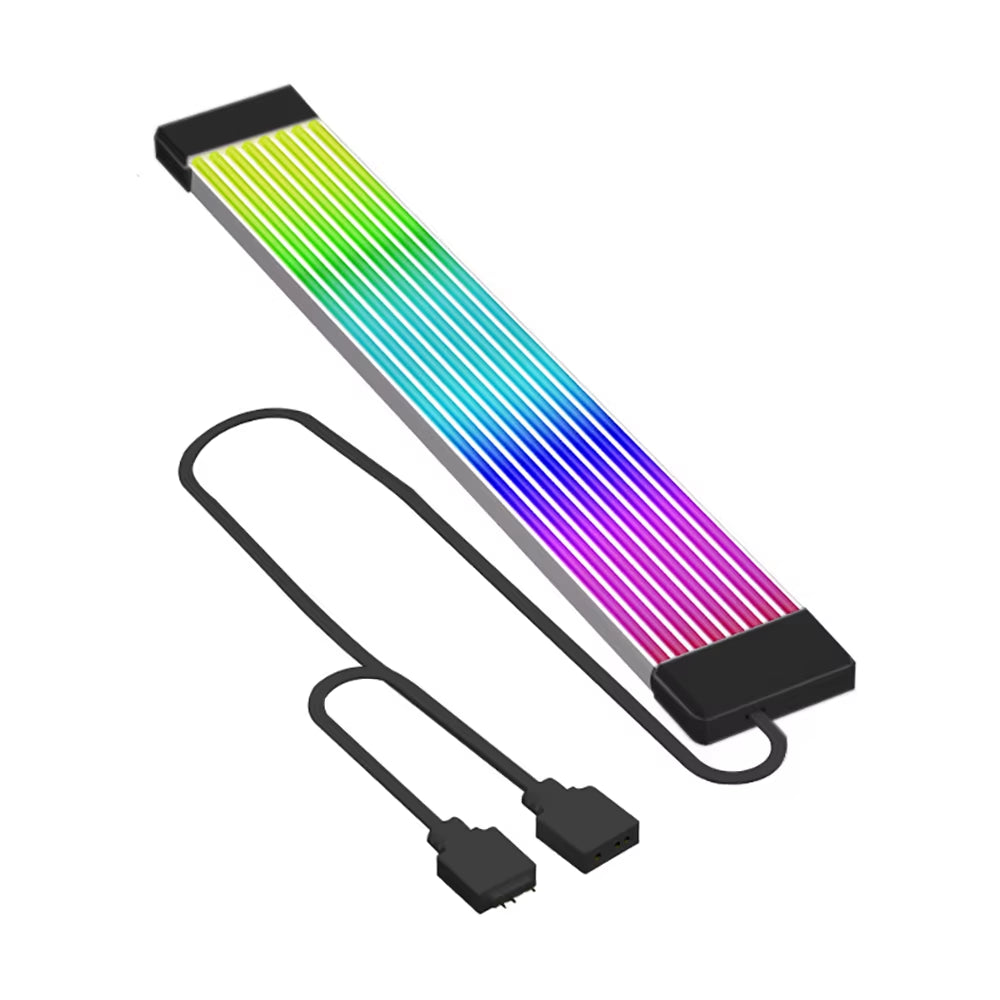Vibrant RGB LED Light Strip Cover for ATX 24PIN Power Supply & GPU Cables - Enhance Your PC Setup!