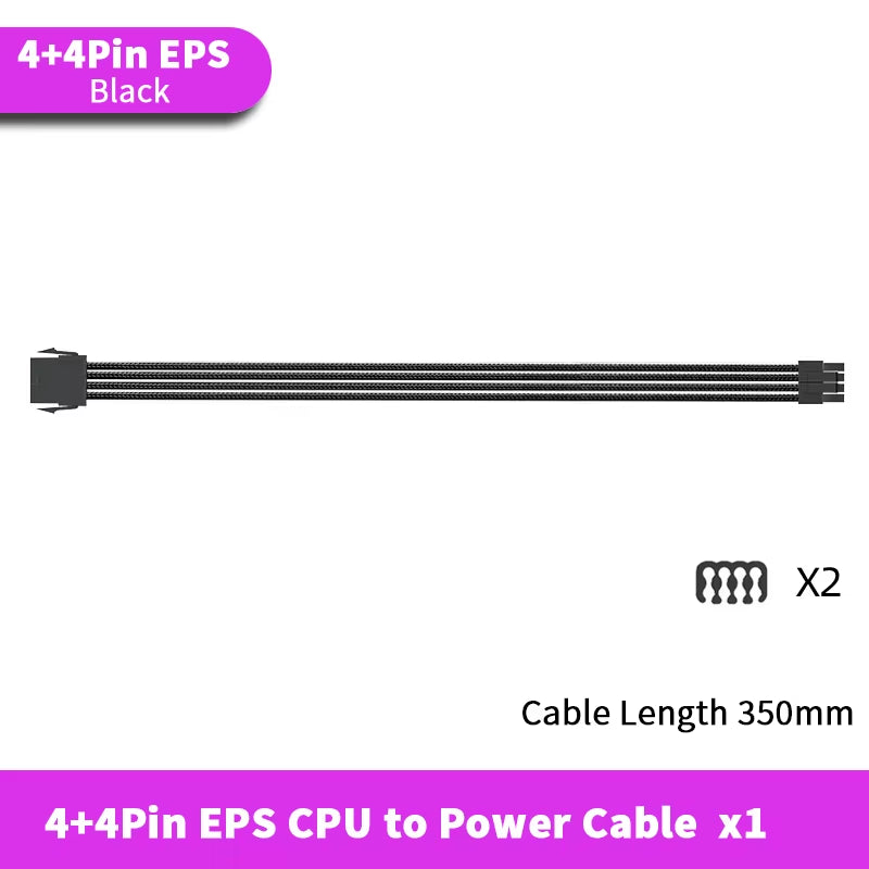 TEUCER EPS ATX PCI-E Extension Cable 350Mm 24PIN 4+4PIN 6+2PIN 8PIN PSU CPU GPU Motherboard Extension Cord