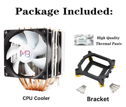 Ultra-Quiet 6 Heatpipe CPU Cooler - 160W PWM Fan for Intel & AMD Compatibility