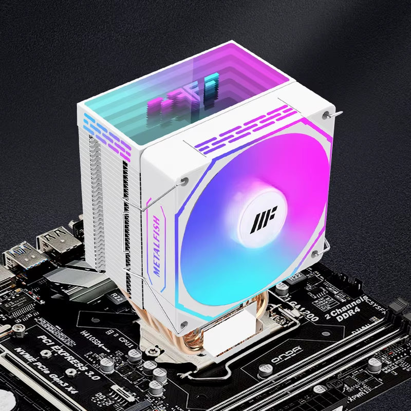 ZH1400 CPU Cooler with 4 Heatpipes & Silent ARGB Fan - Compatible with Intel & AMD Processors