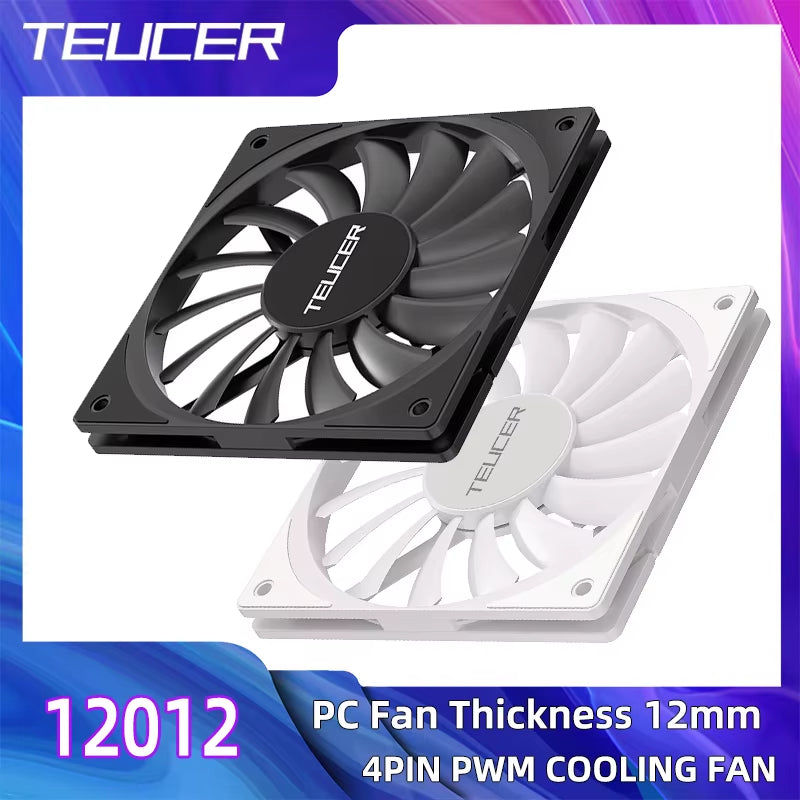 TE-12012 Ultra-Thin Cooling Fan 120X120X12Mm Ultra-Thin Size Low Noise 4PIN PWM for Desktop Computer CPU Cooler