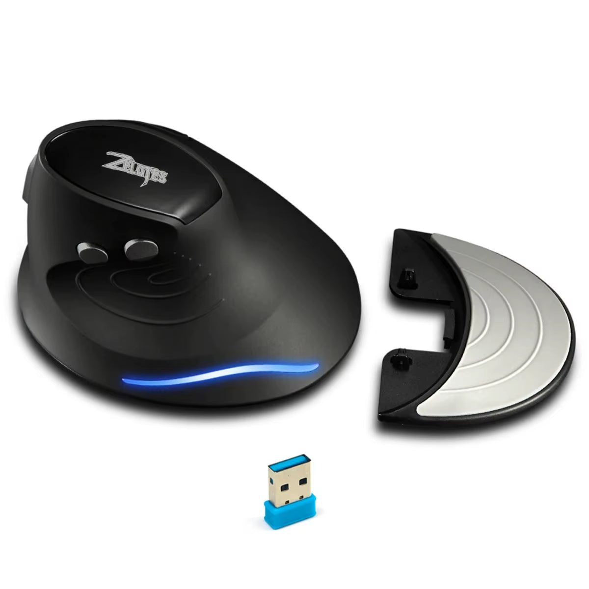 Zelotes F-17 Grip Mouse Vertical 2.4G Wireless Mouse 3-Speed DPI Adjustment Computer Laptop Gaming Mouse