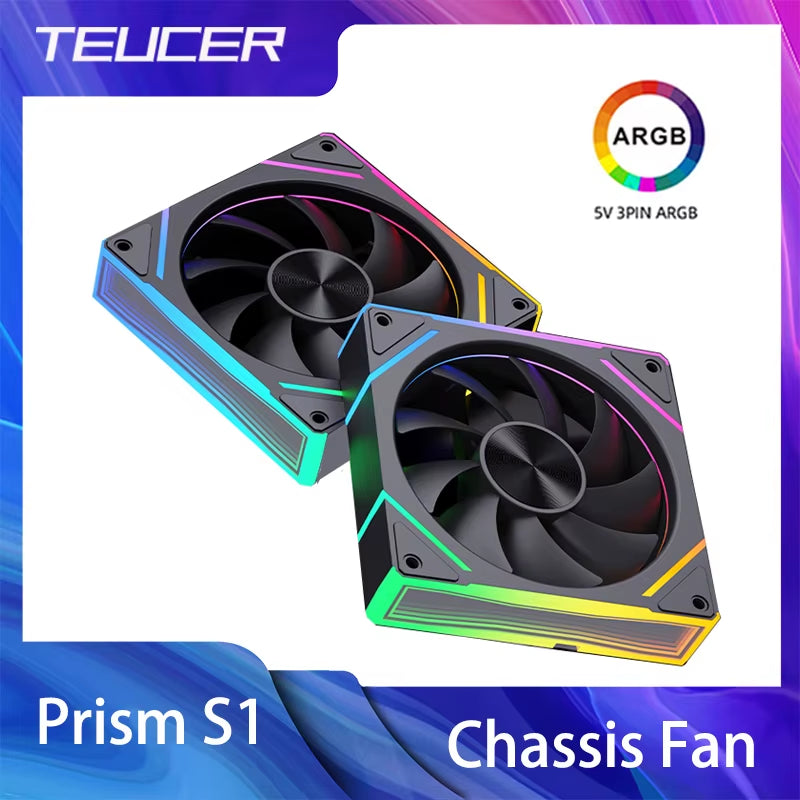 Prism S1 120MM ARGB PWM Chassis Fan - High-Performance PC Cooling Solution (800-1800 RPM)