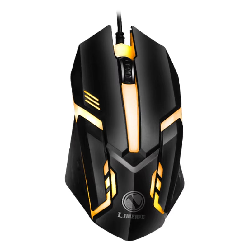 USB Wired Gaming Keyboard Mouse Set PC Rainbow Colorful LED Backlit Gamer Gaming Mouse and Keyboard Combos Kit Home Office