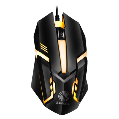 USB Wired Gaming Keyboard Mouse Set PC Rainbow Colorful LED Backlit Gamer Gaming Mouse and Keyboard Combos Kit Home Office