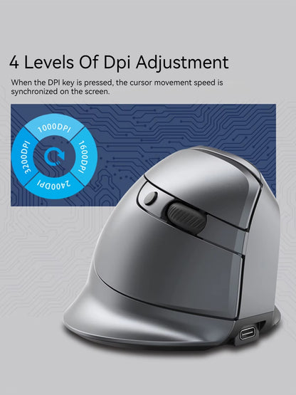 Zelotes F-26C Computer Laptop Office Mouse 2.4G Wireless Gaming Mouse Bluetooth Mouse DPI Adjustable LED Display Screen