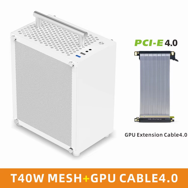 T40 Mini ITX Case 7L Acrylic or Mesh Side Panel and Portable Handle Support SFX Psu/206Mm GPU