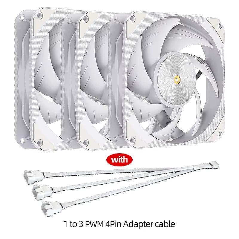 T20 120Mm 4Pin PWM Silent Fan, High-Performance 2500RPM Low Noise Cooling Fans for Cpu/Gaming PC & Water Cooling Radiator