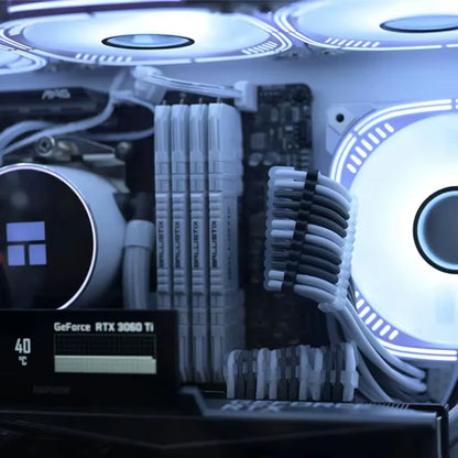 TEUCER CPU PSU Extension Cable 30Cm 3 in 1 Motherboard ATX 24Pin GPU PCI-E 6+2Pin 8Pin CPU EPS 4+4Pin 18AWG Power Cord with Comb