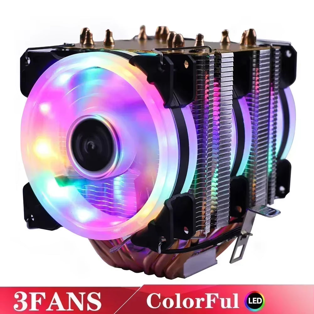 Ultra-Quiet 6 Heatpipe CPU Cooler - 160W PWM Fan for Intel & AMD Compatibility